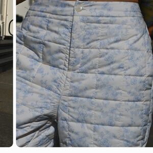 YLLW THE LABEL Blue Toile Quilted Joggers